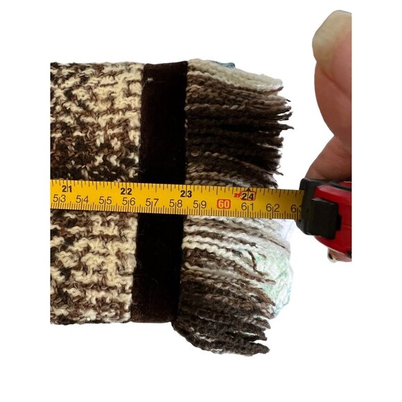 Cache Blazer Velvet/ fur trimmed Dark brown and Ivory Tweed Blazer.sz 8 Vtg - Picture 5 of 11